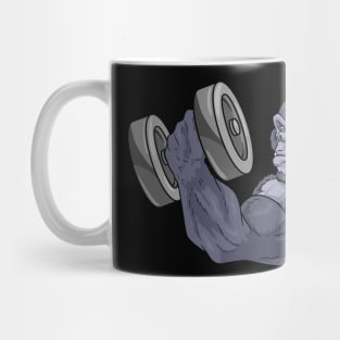 Gorilla as bodybuilder with barbell Mug